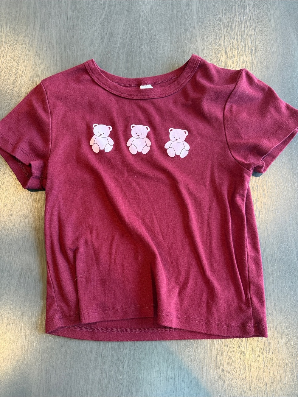 Girls' Maroon Teddy Graphic Tee